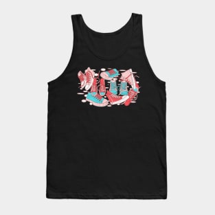 Red and blue vintage sneakers design Tank Top